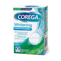 Corega Whitening Καθαριστικά Δισκία Τεχνητής Οδοντοστοιχίας 36 Δισκία
