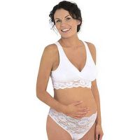 Carriwell Organic Crossover Nursing Bra Δαντελένιο Σουτιέν Εγκυμοσύνης & Θηλασμού Λευκό S
