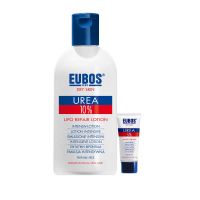 Eubos Urea 10% Γαλάκτωμα Εντατικής Φροντίδας Για Εξαιρετικά Ξηρό Δέρμα Με Κνησμό & Απολέπιση 200ml & Δώρο Μίνι Προϊόν Urea 5% Κρέμα Χεριών Για Ξηρά/Σκληρά/Σκασμένα Χέρια