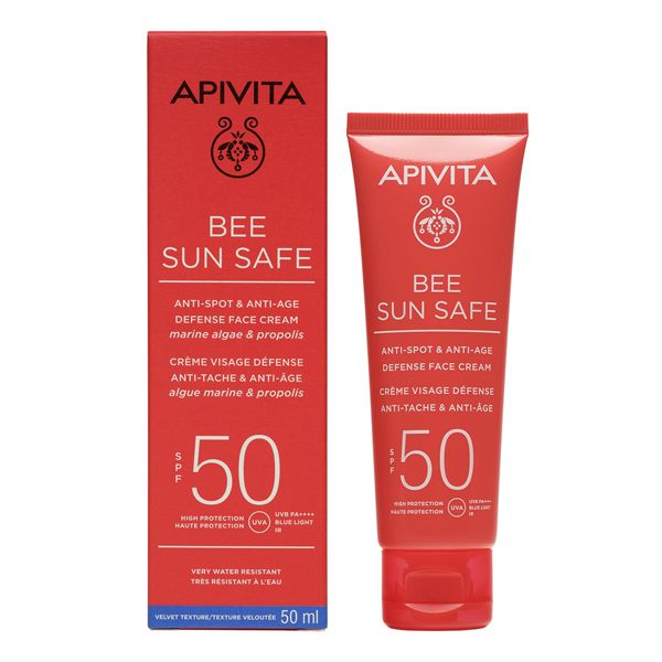 Apivita Bee Sun Safe Αντηλιακή Κρέμα Προσώπου κατά των Πανάδων & των Ρυτίδων Με Θαλάσσια Φύκη & Πρόπολη Spf50 50ml